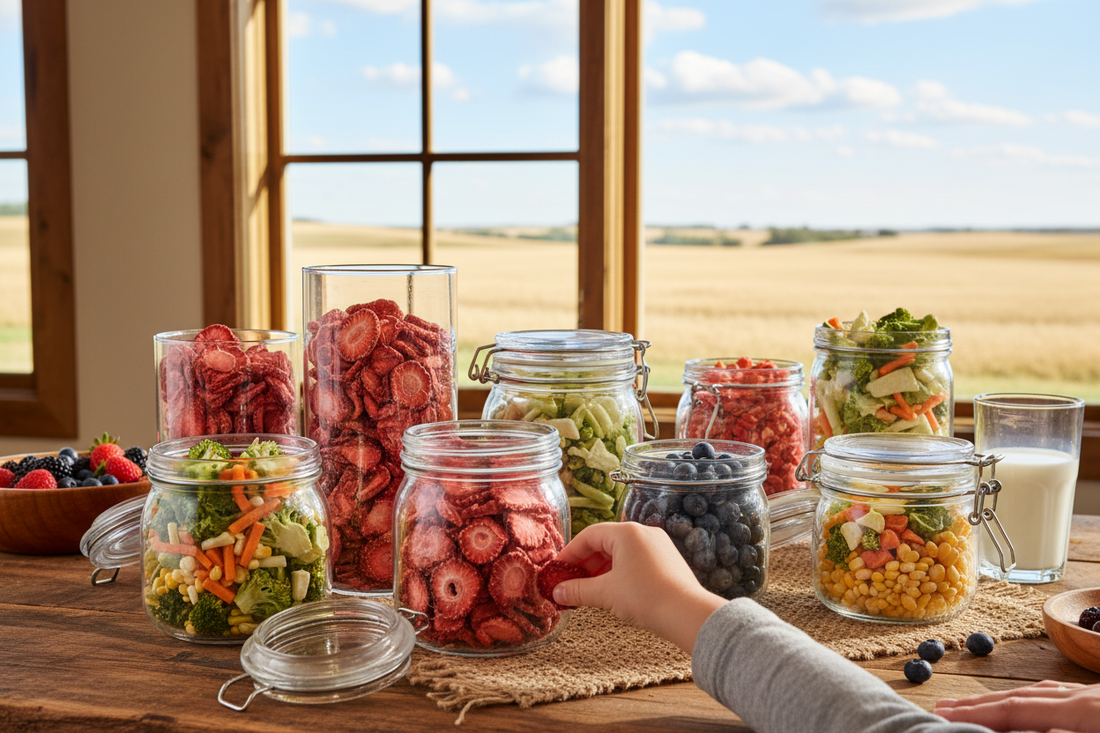Freeze dried fruits and vegetables for families in Ponoka, Alberta